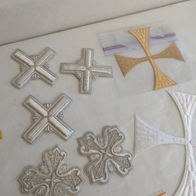 Embroidered Vestment Appliques Crosses Lot G