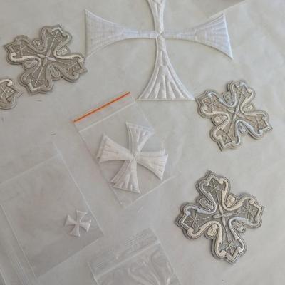 Embroidered Vestment Appliques Crosses Lot G