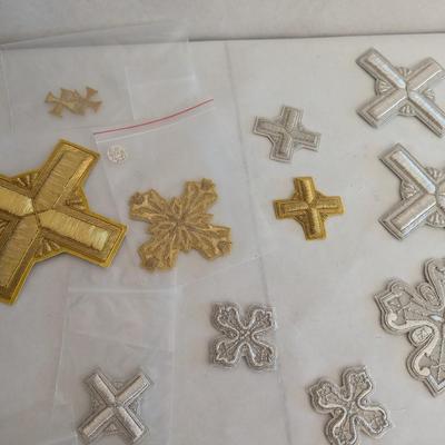 Embroidered Vestment Appliques Crosses Lot G