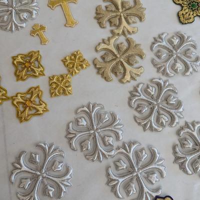 Embroidered Vestment Appliques Crosses Lot H