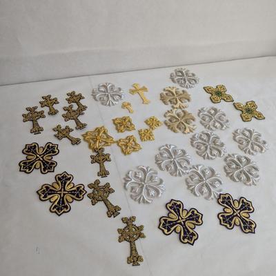 Embroidered Vestment Appliques Crosses Lot H