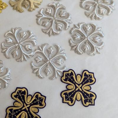 Embroidered Vestment Appliques Crosses Lot H