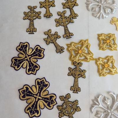 Embroidered Vestment Appliques Crosses Lot H