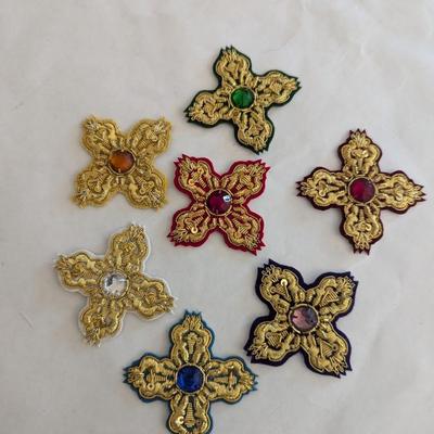 Embroidered Vestment Appliques Crosses Lot I