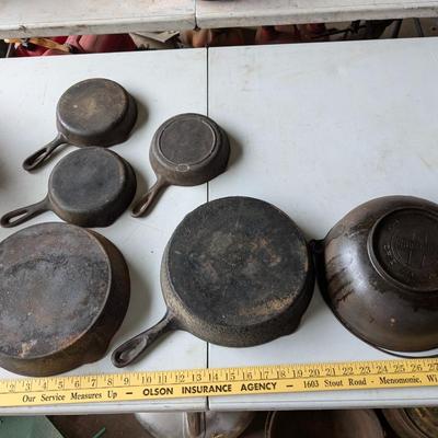 Wonderful Collection of Cast Iron Pans