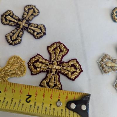 Embroidered Vestment Appliques Crosses Lot J