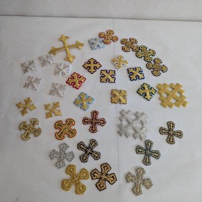 Embroidered Vestment Appliques Crosses Lot J