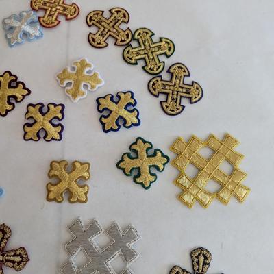 Embroidered Vestment Appliques Crosses Lot J