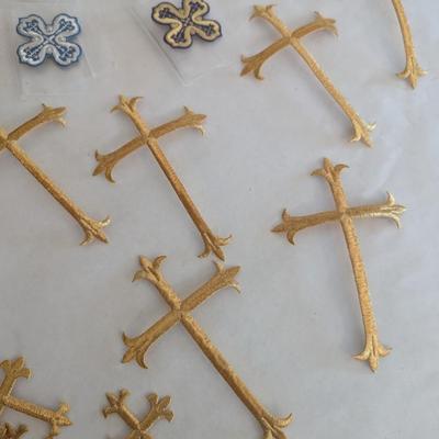 Embroidered Vestment Appliques Crosses Lot K