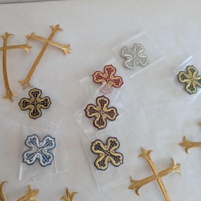 Embroidered Vestment Appliques Crosses Lot K