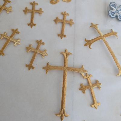Embroidered Vestment Appliques Crosses Lot K