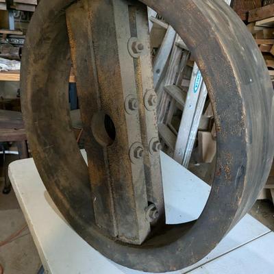 Antique Steampunk Belt Split Pulley Wheel