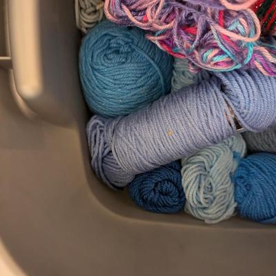 Bin Full Of Yarn Multiple Colors