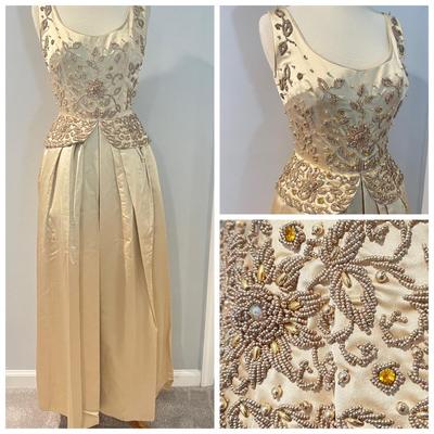 Vintage Beaded Gown Dress Excellent Condition
