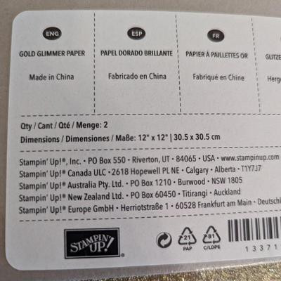 5 Sets Of Stampin’ Up! New 12x12 12” Gold Champagne Glimmer Paper Sheets Glitter (2 Sheets each) Choice 4