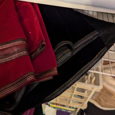 Closet Of Crafting Supplies Mostly Fabric Wood Shelves Included