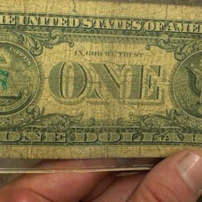 Hand Signed Vintage U S 1$ bill with errors hand signed