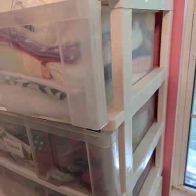 Crafting Supplies Fabric & Ribbons Bins & Shelf Included
