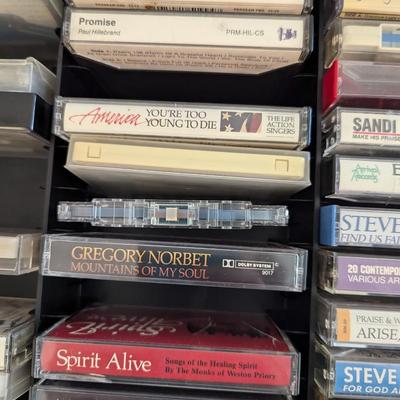 Collection Of Cassette Tapes - Double Sided Storage Case