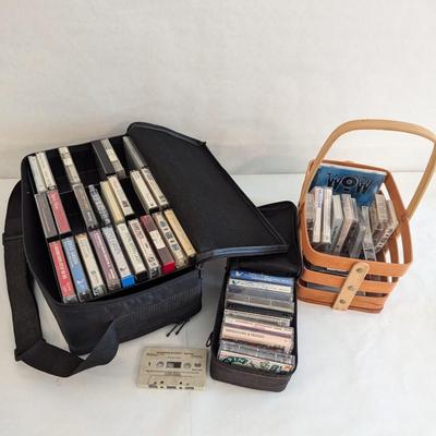 Collection Of Cassette Tapes - Double Sided Storage Case