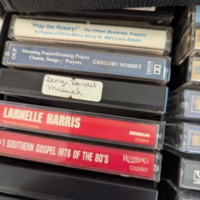 Collection Of Cassette Tapes - Double Sided Storage Case