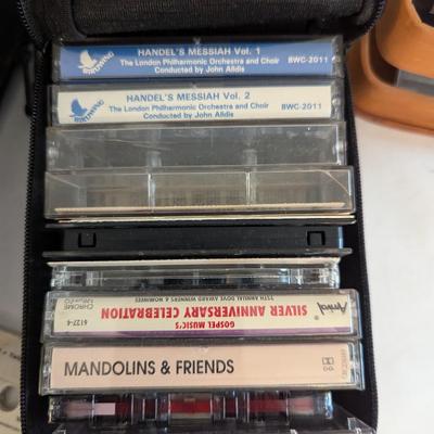 Collection Of Cassette Tapes - Double Sided Storage Case