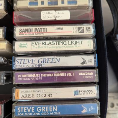 Collection Of Cassette Tapes - Double Sided Storage Case