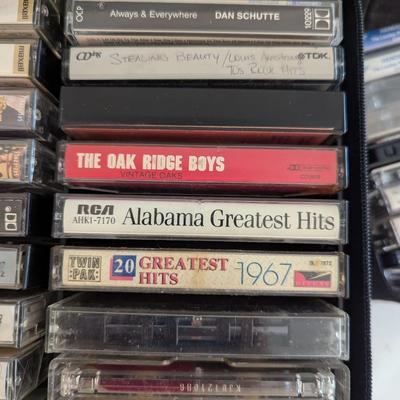 Collection Of Cassette Tapes - Double Sided Storage Case