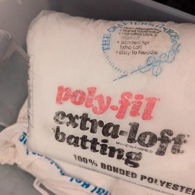 Bin Of Polyester Batting Pre-Printed