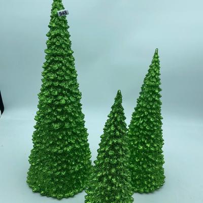 Set of 3 tinsel trees
