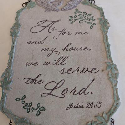 Concrete Welcome Sign "Joshua 24.15"