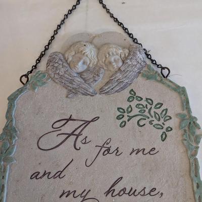 Concrete Welcome Sign "Joshua 24.15"