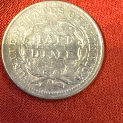 1857 HALF DIME UNC U S COIN SILVER C109