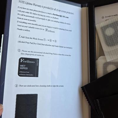 Electronics Cloth, Wireless Earbuds, and Tempured Glass Phone Camera Covers