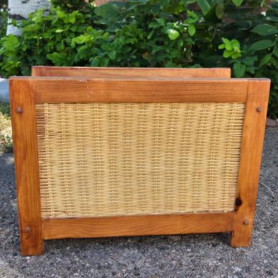 Wicker and Wood Magazine or Book Stand