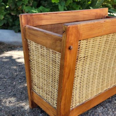 Wicker and Wood Magazine or Book Stand