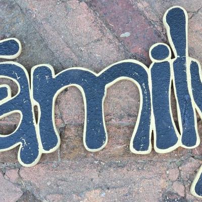 Hanging "Family" Sign