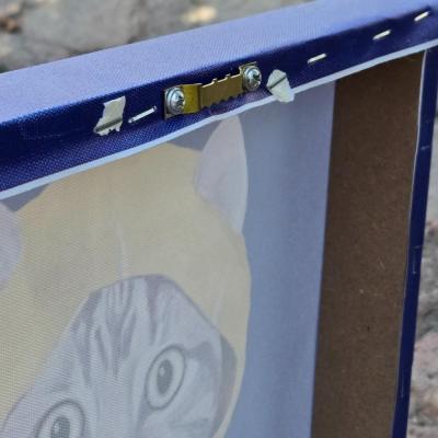 Canvas Slicker Cat Holding a Fish Print