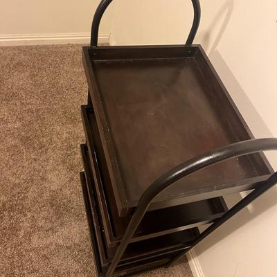 Black 4-Tier Media Display Shelf