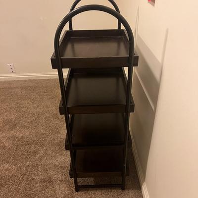 Black 4-Tier Media Display Shelf