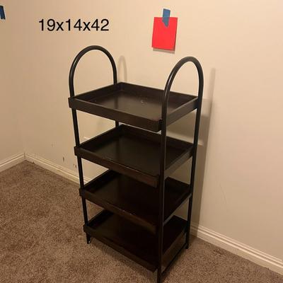 Black 4-Tier Media Display Shelf