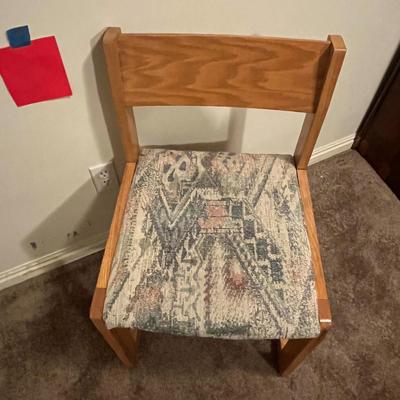 Scandinavian Style Wooden Dining Chair With Fabric Seat