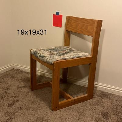 Scandinavian Style Wooden Dining Chair With Fabric Seat