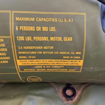 Sevylor HF360 Fish Hunter Inflatable Boat & Endura 36Trolling Motor & Battery