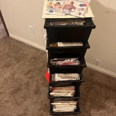 Free Standing Chest of Drawers with Sewing Patterns Inside