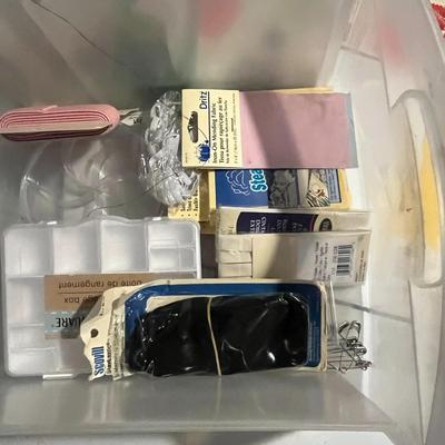 Lots of Sewing Supplies in White Organizer of 3 Drawers