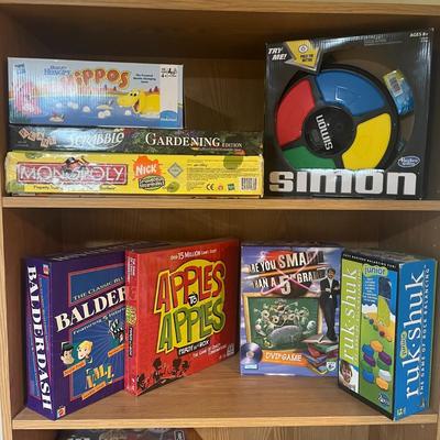 Run.Shuk-The Game of Rock Balancing, Parker Brithers DVD Games, Simon, BGG15 Apples to Apples Game, Balderdash Game, Scrabble Game,...