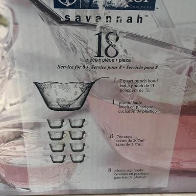 Anchor Savannah 18pc Punch Bowl Set (Missing Ladle & Hooks)