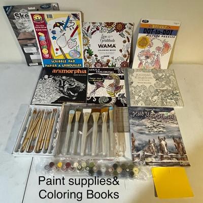 Paint supplies and Coloring Books