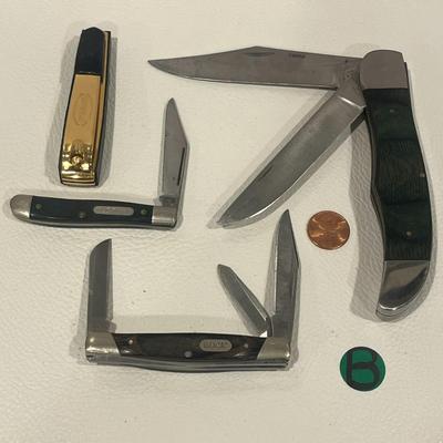 Set Of 3 Knives (Buck, Old Timer & Trapper) and Nail Clipper